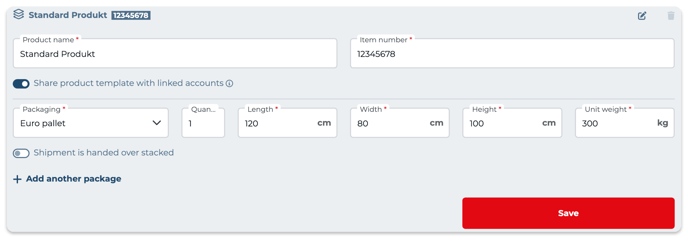 Share product template